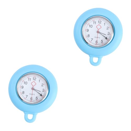 GALPADA 2stücke Silicone Krankenschwesteruhr Leichte Ansteckuhr Für Pflegepersonal Robuste Tragbare Uhr Für Schule Und Outdoor-aktivitäten Unisex Design Royal Blau Ohne Lanyard von GALPADA