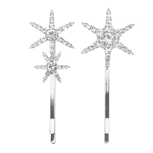 GALPADA 2Stücke Funkelnde Strass Haarspangen für Damen Clips im Sternendesign für Verschönerung Ihres Looks von GALPADA