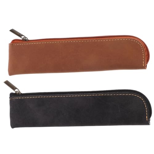 GALPADA 2Stücke PU Federmäppchen für Damen Schlanke Kosmetiktasche mit Reißverschluss Vielseitig für Schreibwaren und Make Up für Unterwegs Organizer von GALPADA