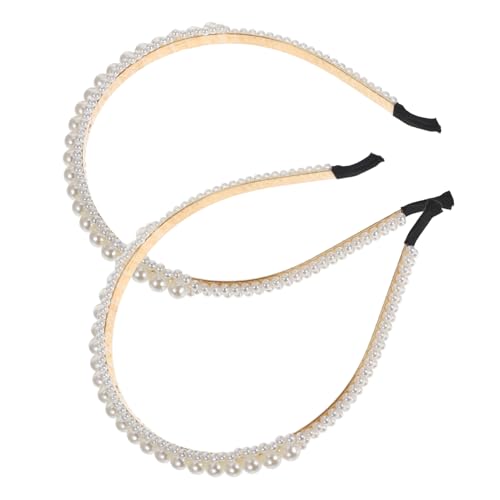 GALPADA 2stücke Perlen Haarschmuck Für Mädchen Perlen Kopfschmuck Zubehör Haarband Für Brautschmuck Haarschmuck Für Alltag Und Partys von GALPADA