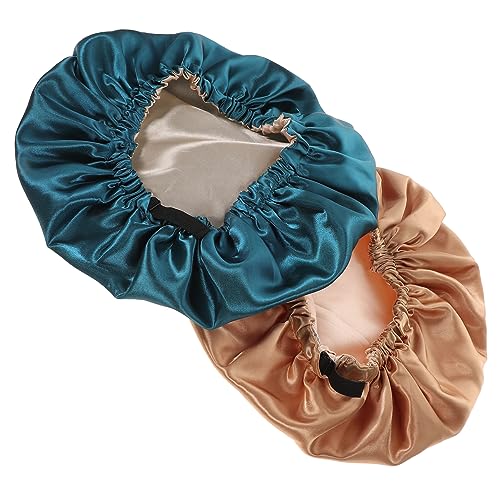 GALPADA 2stücke Satin-haarhaube Zum Schlafen Duschhaube Für Damen Satin-duschhauben Schlafhauben Elastische Badehaube Bequemer Turban Atmungsaktiv Bruchfest Wiederverwendbar von GALPADA