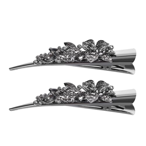 GALPADA 2stücke Krokodilklemmen Für Damen Glitzernde Haarspangen Vintage-blumen-design Metall Und Strass Starken Halt Für Lockiges Haar Praktisches Zubehör von GALPADA