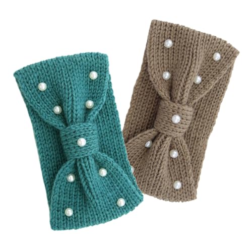 GALPADA 2stücke Winter Stirnbänder Für Damen Gestrickt Mit Perlen-häkel Elastisch Klassisches Zopfmuster Als Ohrenwärmer Für Herbst Und Winter GALPADA 2stücke Winter Stirnbänder Für Damen Gestrickt Mit Perlen-häkel Elastisch Klassisches Zopfmuster Als Ohrenwärmer Für Herbst Und Winter von GALPADA