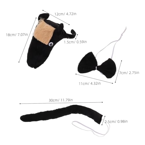 GALPADA 2sätze Tierkostüm-set Für Pferd Stirnband Und Schwanzfliege Ausgefallenes Tier-cosplay-set Halloween-kostümzubehör Für Verkleidungsparty von GALPADA