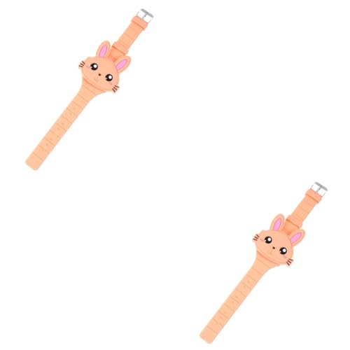 GALPADA 2stücke Kinderuhr Aus Silikon Form Eines Hasen -Armbanduhr Für Jungen Und Mädchen Geschenkidee Für Kindergeburtstage Und Partys Orange Langlebig Und Hautfreundlich von GALPADA