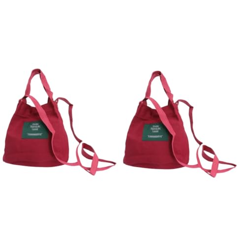 GALPADA 2St Handtasche aus Segeltuch - Canvas Tasche Segeltuchtasche für Frauen Tragetaschen für Damen Leinentasche Beuteltasche Damen Freizeittasche Trend Damentaschen Fräulein rot von GALPADA