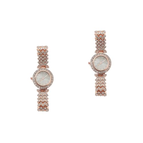 GALPADA 2stücke Dekorative Damenarmbanduhr Mit Zirkonia Elegante Und Robuste Armbanduhr Für Frauen Als Modisches Accessoire Für Besondere Anlässe Und Alltag von GALPADA