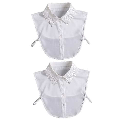 GALPADA 2stücke Chiffon Spitzenkragen Abnehmbarer Fake Kragen Für Blusen Und Pullover Elegantes Design Für Formelle Anlässe Atmungsaktives Material Für Höchsten Tragekomfort von GALPADA