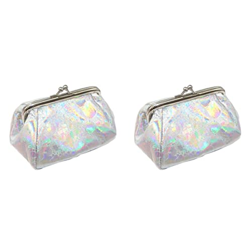 GALPADA 2stücke Fashion Money Pouch Stylischer Großer Münzbeutel Für Damen Und Mädchen Kreative Geldtasche Mit Hoher Kapazität Für Täglichen Gebrauch Silberfarben von GALPADA