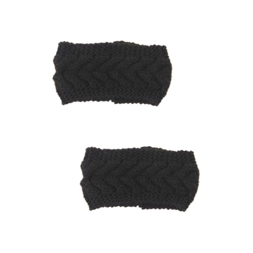 GALPADA 2stücke Warme Strickhaarbänder Für Frauen Und Mädchen Schwarze Herbst-crochet-stirnbänder Zum Schutz Der Ohren Bei Outdoor-aktivitäten Wie Laufen Und Joggen von GALPADA