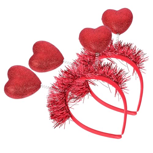 GALPADA 2st Liebe Stirnband-requisiten Weihnachtsgeschenke Sonnenbrillen-stirnband Für Damen Valentinsgrüße Herz-stirnbänder Zum Valentinstag Bommel Bilden Eisen Rot Liebhaber Zubehör von GALPADA