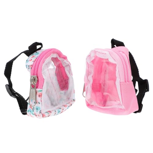 GALPADA 2st Mini-Tasche Babyspielzeug Puppenrucksack Für Puppentaschen Mini-schultaschenspielzeug Mini-Rucksack-Spielzeug Blumenpuppenrucksack Stoff Miniatur Schlüsselanhänger Mikroszene von GALPADA