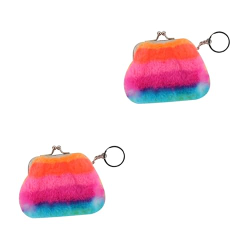 GALPADA 2stücke Kunterbunter Junge Mädchen-münzbeutel Aus Plüsch Kleiner Geldbeutel Für Mädchen Modische Wechselgeldtasche Für Damen Zufällige Farben von GALPADA