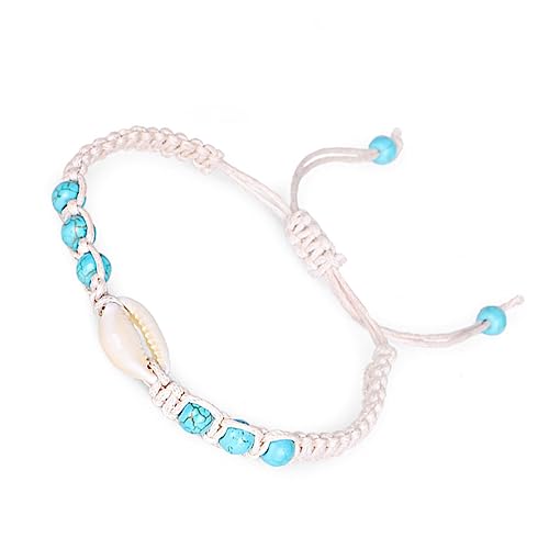 GALPADA 2st Muschelhandschmuck Strandarmbänder Armreifen Für Damen Geflochtene Armbänder Ozean Armbänder Gewebtes Armband Muschelschmuck Armband Für Frauen Armschlinge Weiß Hülse Mädchen von GALPADA