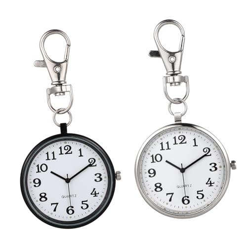GALPADA 2stücke Krankenschwester-taschenuhr Aus Sicheren Materialien Mit Schlüsselanhänger-Design Stilvoll Und Praktisch Für Ärzte Und Krankenschwestern Hängende Uhr Mit Robuster von GALPADA