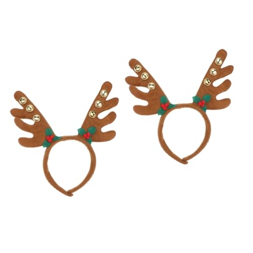 GALPADA 2st Rentier Haarreifen Geweih Haarreifen Weihnachtliche Kopfbedeckungen Weihnachtshirsch Haarband Kopfbedeckung Aus Hirschgeweih Weihnachten Hirschgeweih Partykostüm Outfits Brown von GALPADA