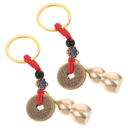 GALPADA 2st Retro-schlüsselanhänger Feng-Shui-Auto Flügel Aufkleber Chinesische Glücksmünzen Auto- Wu-schlüsselring Vintage Schlüsselanhänger Als Andenken Feng Shui Auto Hängen Kupfer von GALPADA