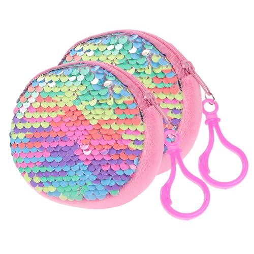 GALPADA 2stücke Runder Pailletten Geldbörse Für Damen Große Kapazität Glitzer-Clutch Kleines Portemonnaie Für Reisen Und Alltag von GALPADA