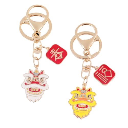 GALPADA 2stücke Neujahrs Schlüsselanhänger Mit Design Gelb Und Weiß Kreative Schlüsselringe Für Taschen Rucksäcke Und Dekoration Langlebig Und Leicht Für Frühlingsfest von GALPADA