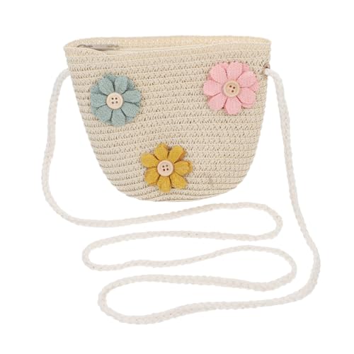 GALPADA 2st Stricktasche Für Kinder Tasche Aus Rattanstroh Umhängetasche Zum Umhängen Kleine Sommerhandtasche Handtasche Für Kleine Mädchen Umhängetasche Für Kleinkinder Mini-Handtasche von GALPADA