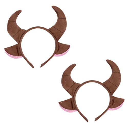 GALPADA Kuhhorn-stirnband-set – 2 Stück Tierohren-kopfbedeckungen Für Halloween Karneval Und Maskerade von GALPADA