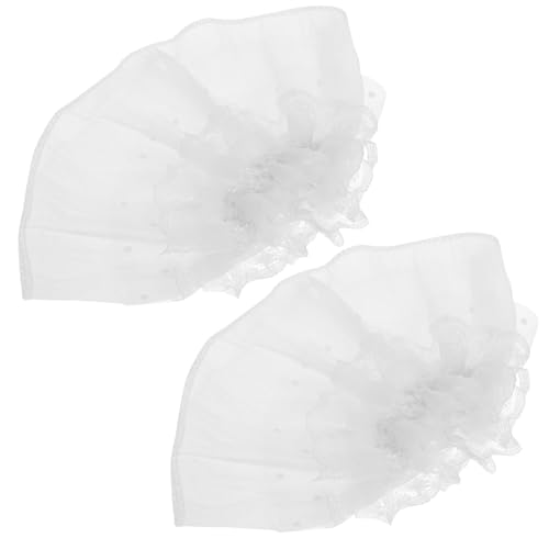 GALPADA 2stücke Falsche Handgelenkmanschetten Aus Spitze Abnehmbar Für Damen Weiß Als Kostümzubehör Für Hochzeit Halloween Cosplay von GALPADA