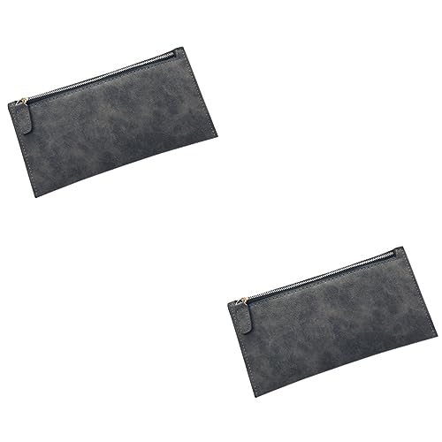 GALPADA 2stücke Damen Geldbörse Aus Pu-Leder Elegante Lange Geldtasche Mit Reißverschluss Für Frauen Modisches Design Lichtgrau Für Alltag Und Besondere Anlässe von GALPADA