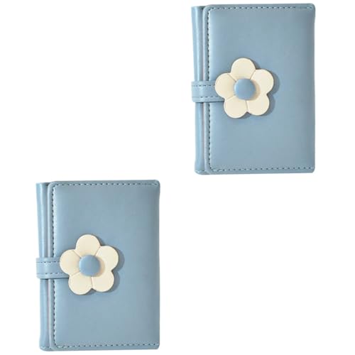 GALPADA 2stücke Einfacher Stil Studentinnen Geldbeutel Mit Blumenmuster Faltbare Koreanische Geldbörse Für Mädchen Modische Pu Brieftasche Für Schule Und Freizeit von GALPADA