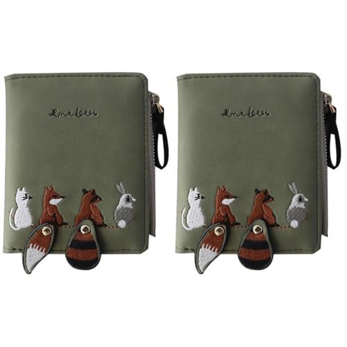 GALPADA 2stücke Faltbares Tier- Geldbörse Für Damen Multifunktionales Portemonnaie Mit Großen Fächern Für Karten Münzen Und Bargeld Für Reisen Und Alltag von GALPADA