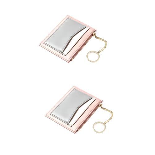 GALPADA 2stücke Fashion Zipper Wallet Für Frauen Multifunktionale Pu-Leder Geldbörse Mit Splice-Design Fächer Kartenetui Für Reisen Und Alltag von GALPADA