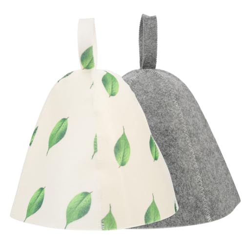 GALPADA 2stücke Filz Saunahüte Damen Sauna Kappen Atmungsaktive Sauna Hüte Bad Dusche Hüte von GALPADA