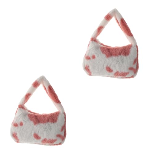 GALPADA 2stücke Flauschige Schultertasche Für Damen Vintage Handtasche Für Schule Reisen Und Freizeit Vielseitig Einsetzbar Als Modische Umhängetasche von GALPADA