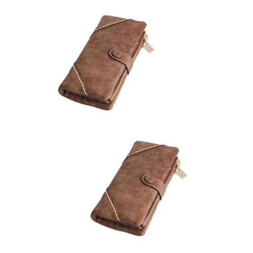 GALPADA 2stücke Hand Zipper Buckle Purse Für Damen Multifunktionale Geldbörse Aus Pu Zarter Spitzenverzierung Für Alltag Und Besondere Anlässe Kaffee von GALPADA