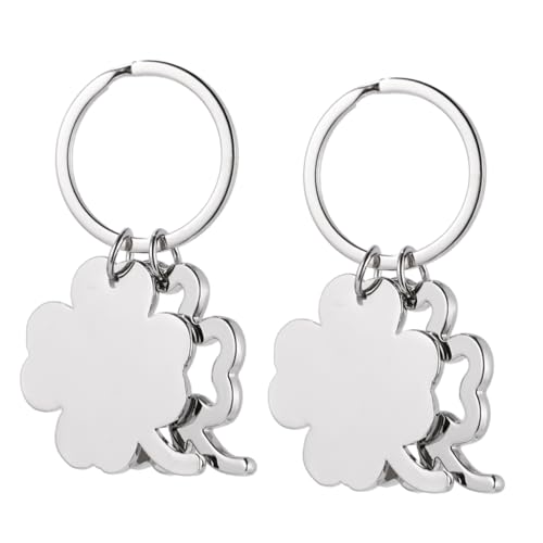 GALPADA 2stücke Hollow Clover Schlüsselanhänger Metall Anhänger Für Autoschlüssel Taschen DIY Schmuck Stilvolle Glücksbringer Für Männer Und Frauen von GALPADA