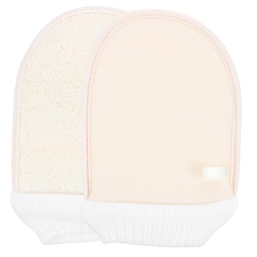 GALPADA 2stücke Körperpeelinghandschuh Mit Luffa Peeling-handschuhe Für Dusch Und Badetücher Entfernt Abgestorbene Hautzellen Tiefenreinigungs-handschuh Für Männer Und Frauen von GALPADA