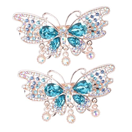 GALPADA 2stücke Kristall Haarklammern Mit Federdesign Für Frauen Elegante Haarspangen Mit Funkelnden Kristallen Für Alltag Und Besondere Anlässe von GALPADA
