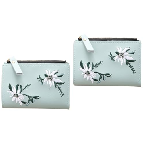 GALPADA 2stücke Kurzgröße Student Wallet Dünnes Praktisches Reißverschlussportemonnaie Für Alltag Hellgrün Für Damen Und Mädchen Aus Hochwertigem Pu Elegantem Design von GALPADA