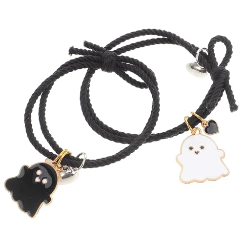 GALPADA 2stücke Magnet Armbänder Mit Gespenster-herz-anhängern Geflochtene Freundschaftsarmbänder Für Täglicher Gebrauch Ergänzung Für Besondere Anlässe von GALPADA