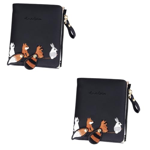 GALPADA 2stücke Modisches Tier-geldbörse Multifunktionale Kartenhalter Tasche Kleine Damen Geldbörse Mit Tier-Stickerei Für Büro Und Freizeit Großes Fassungsvermögen von GALPADA
