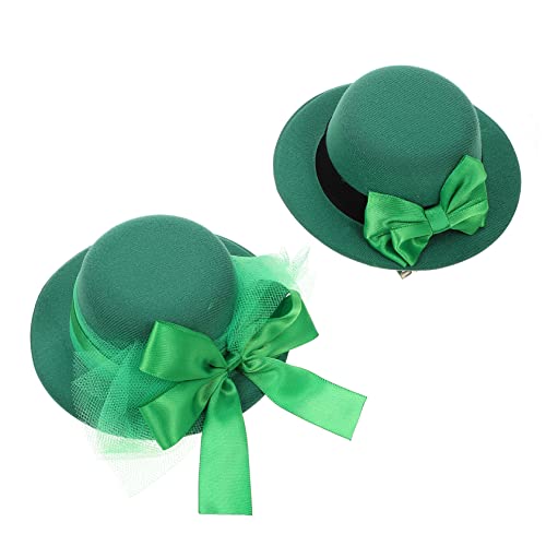 GALPADA 2stücke Patrick's Day Haarspangen Mit Bogen-design Grüner Hut Haarschmuck Für Damen Festliche Haarclips Für Und Partys von GALPADA