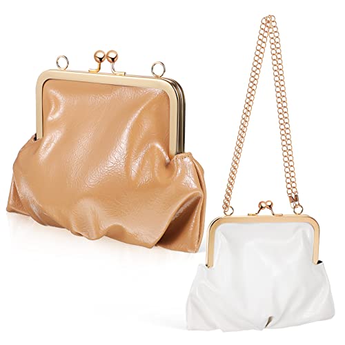 GALPADA 2stücke Vintage Kiss Lock Umhängetaschen Für Damen Retro Pu Leder Handtaschen Für Partys Einkäufe Und Besondere Anlässe von GALPADA