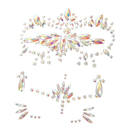 GALPADA 3 Blätter Luminous Face Gems Sticker Nachtleuchtende Gesichtskleber für Halloween Karneval und Kostümpartys Strasssteine Tattoos für Make Up Sicher und Einfach Anzuwenden von GALPADA