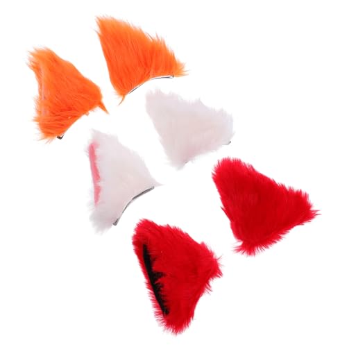 GALPADA 3paare Cosplay Katzenohren Haarclip Niedliche Plüsch Katzenohren Haarschmuck Für Partys Karneval Und Kostüme Farben Und Bequem Und Leicht Zu Tragen von GALPADA