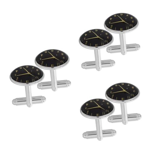GALPADA 3 Paare Uhr-Manschettenknöpfe Klassische Manschettenknöpfe Herren Manschettenknöpfe Edle Manschettenknöpfe klassische Cufflinks klassischer Stil Männermode Legierung Black von GALPADA