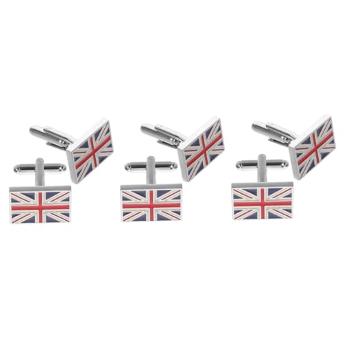 GALPADA 3 Paare Union Jack-manschettenknöpfe Messing GALPADA 3 Paare Union Jack-manschettenknöpfe Messing von GALPADA