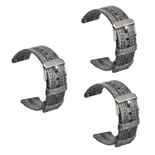 GALPADA 3stücke Canvas Uhrband Ersatzarmband Für Watch Schwarz Stylisches Und Langlebiges Design Für Komfortablen Männer Und Frauen von GALPADA
