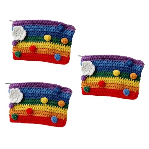 GALPADA 3 STK Geldbeutel Regenbogen Reisetaschen Geldbörse Mit Reißverschluss Gehäkelte Geldbörse Regenbogen Geldbörse Geldbeutel Mit Regenbogenmünzen Gestrickte Geldbörse Handschmuck Garn GALPADA 3 STK Geldbeutel Regenbogen Reisetaschen Geldbörse Mit Reißverschluss Gehäkelte Geldbörse Regenbogen Geldbörse Geldbeutel Mit Regenbogenmünzen Gestrickte Geldbörse Handschmuck Garn von GALPADA