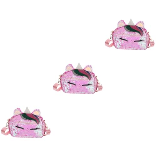 GALPADA 3stücke Mini Einhornförmige Glitzer-umhängetasche Für Mädchen Lässliche Ketten-Handtasche Schultertasche Weiß Mit Anti Farbgebung Für Freizeit Und Besondere Anlässe von GALPADA