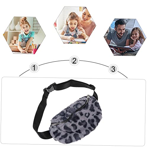 GALPADA 3 STK Leoparden-Gürteltasche schlüsseltasche Kinder Leopard-Design Kinder Bauchtasche Plüsch Hüfttasche Kinder Frauen Plüsch-Gürteltasche Hüfttasche für Kinder Herbst und Winter von GALPADA