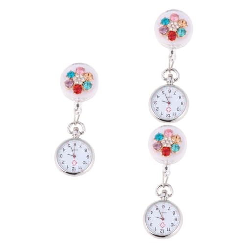 GALPADA 3stücke Fob Uhr Für Und Ärzte Robuste Ansteckuhr Mit Blumenstein- Langlebig Und Präzise Zeitangabe Für Arbeitsalltag Im Gesundheitswesen von GALPADA